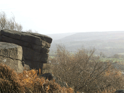 Walking along Curbar Edge
